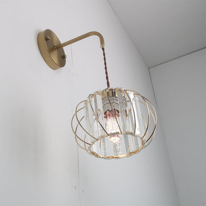Adjustable Crystal Lantern Design 1-Light Wall Sconce Lamp