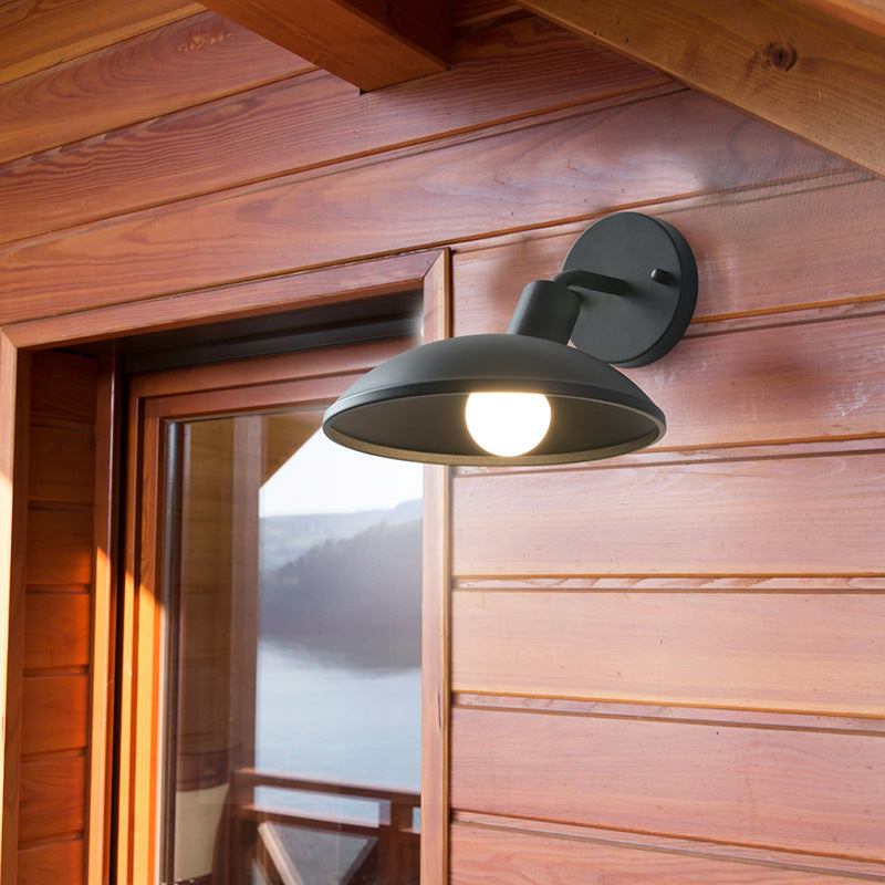 Minimalist Waterproof Round Iron 1-Light Wall Sconce Lamp