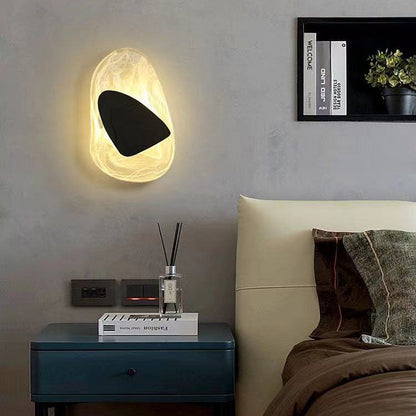 Irregular Oval Hardware Glass LED Wall Sconce Lamp