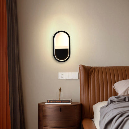 Iron Silicone Elliptical Circular Arc LED Wall Sconce Lamp