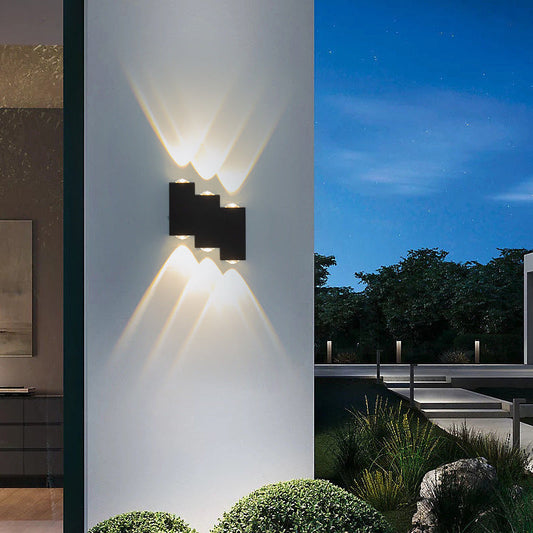 Square Luminous Outdoor Waterproof LED Wall Sconce Lamp