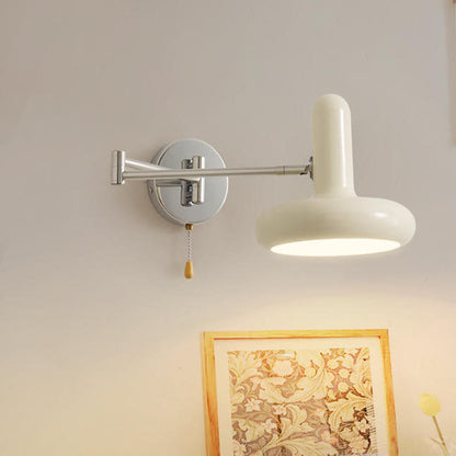 Retractable Swing Arm Iron 1-Light Wall Sconce Lamp