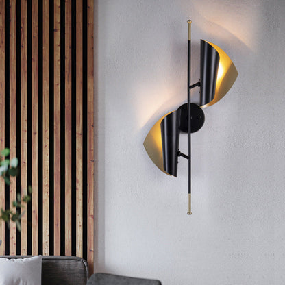 Modern Minimalist Long Leafy Iron 2-Light Wall Sconce Lamp