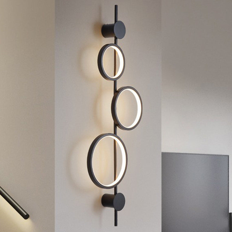 Multiple Circle Iron Silicone LED Wall Sconce Lamp