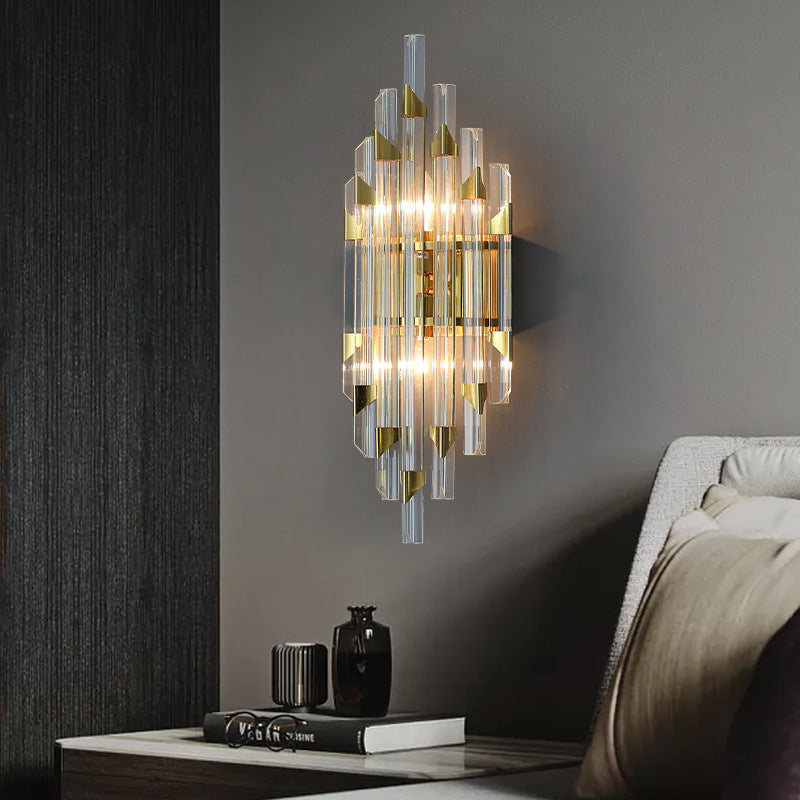 Luxury Stripe Hardware Crystal 2/4 Light Wall Sconce Lamp