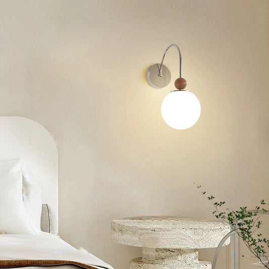 Minimalist Round Ball Iron Glass 1-Light Wall Sconce Lamp