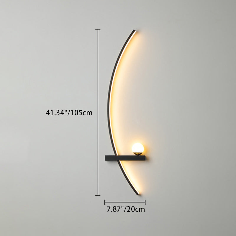 Curved Spherical Iron Silicone LED Wall Sconce Lamp