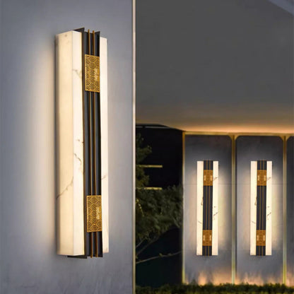 Chinese Stainless Steel Faux Marble LED Wall Sconce Lamp