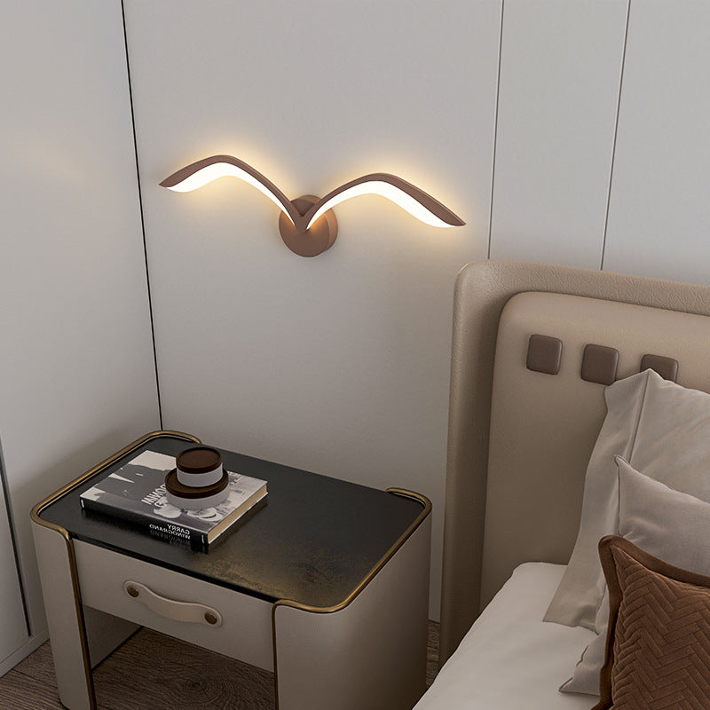 Minimalist Iron Acrylic Gull Arch LED Wall Sconce Lamp