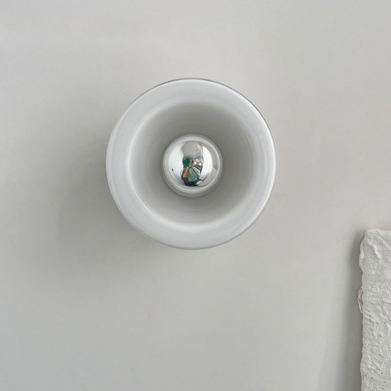 Simplicity Cylinder Iron Glass 1-Light Wall Sconce Lamp