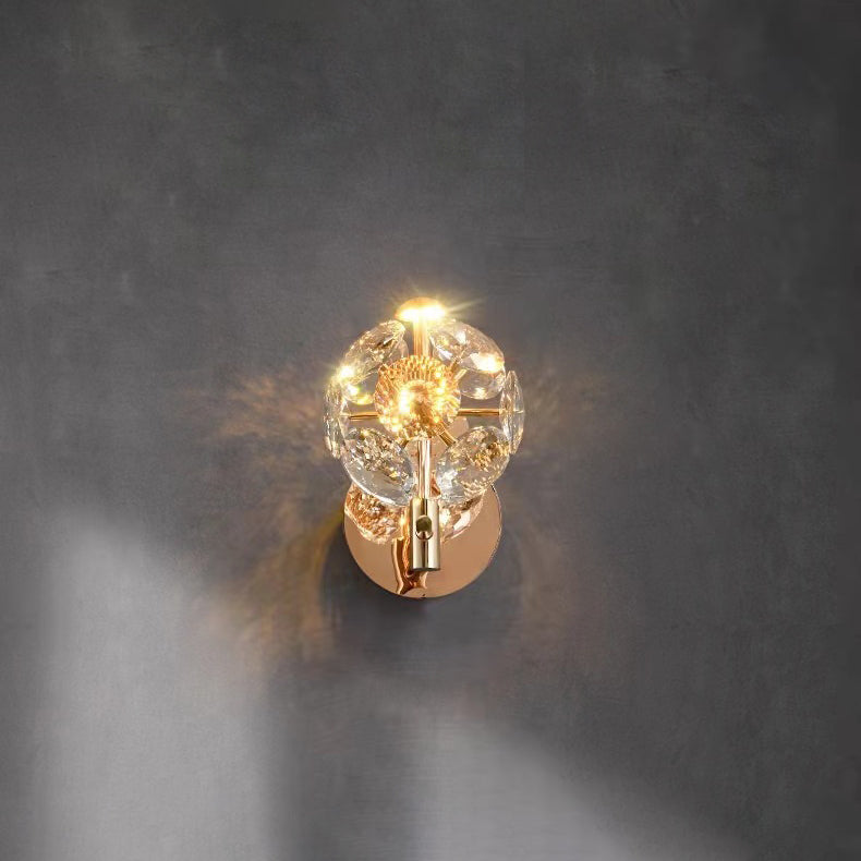 Luxury Hardware Crystal Ball LED Wall Sconce Lamp