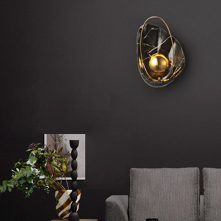 Scandinavian Shell Resin Metal LED Wall Sconce Lamp