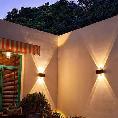 Solar Waterproof Rectangle ABS LED Outdoor Wall Sconce Lamp