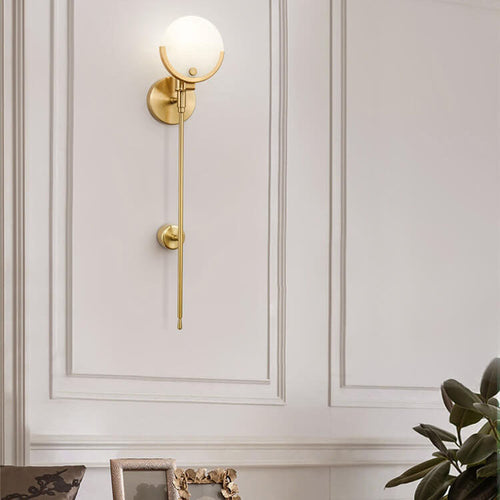 Minimalist Round Ball Iron Marble 1-Light Wall Sconce Lamp