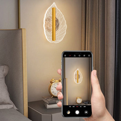 Deco Iron Acrylic Leave Teardrop Shape LED Wall Sconce Lamp