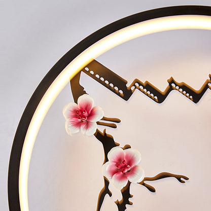 Chinese Lotus Leaf Aluminum Acrylic LED Wall Sconce Lamp
