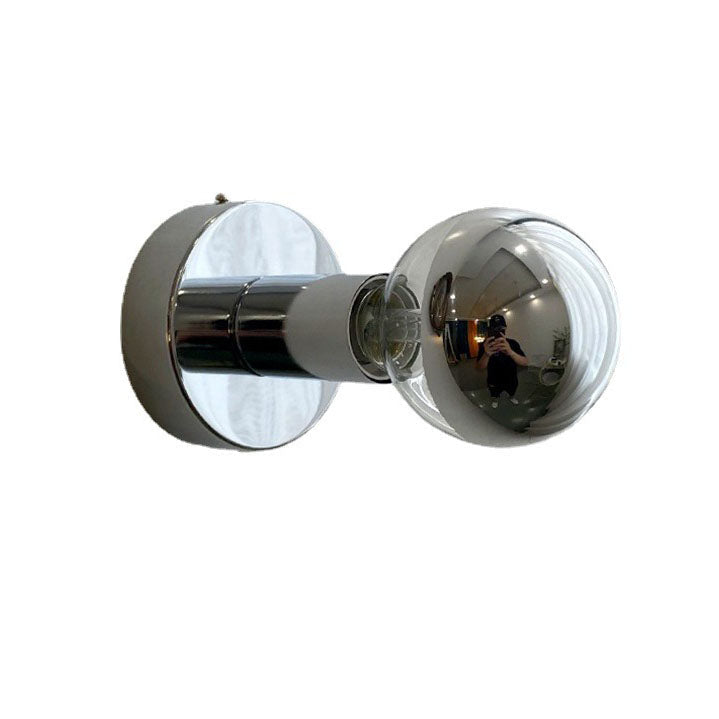 Electroplated Iron Spherical Glass 1-Light Wall Sconce Lamp