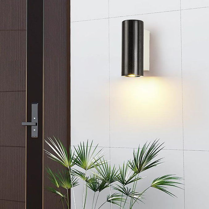 Waterproof Cylinder Marble 1-Light Wall Sconce Lamp