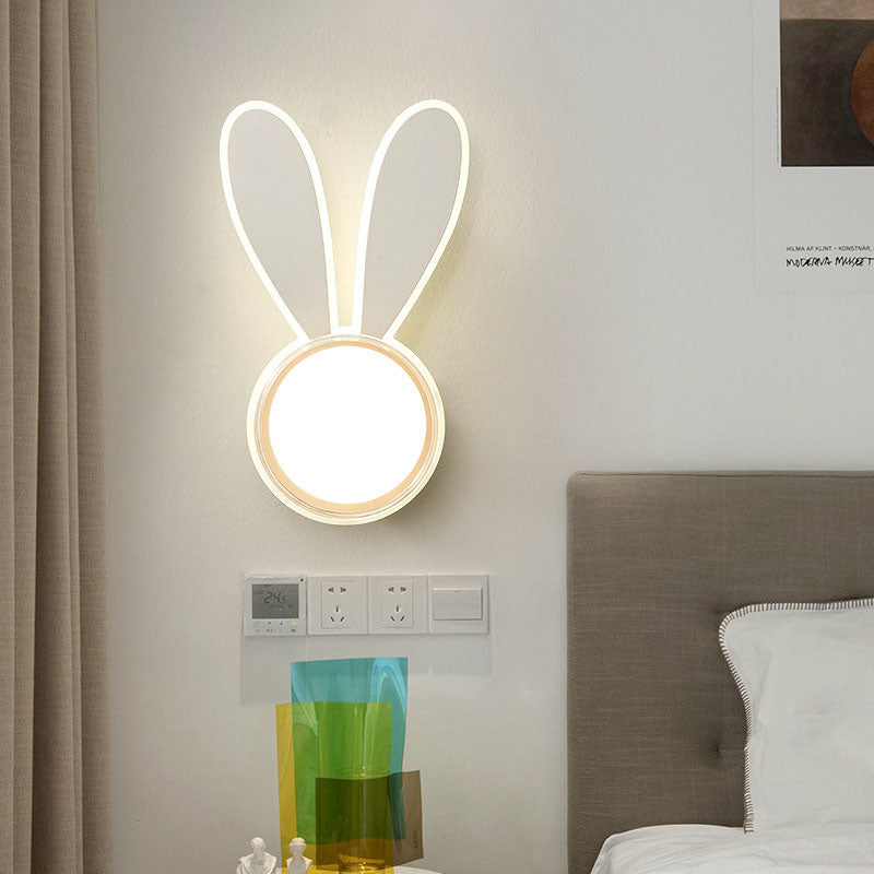 Creative Rabbit Round Acrylic LED Wall Sconce Lamp