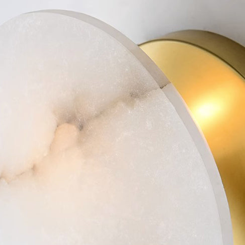 Marble Shade Gold Finish Frame 1-Light Wall Sconce Lamp