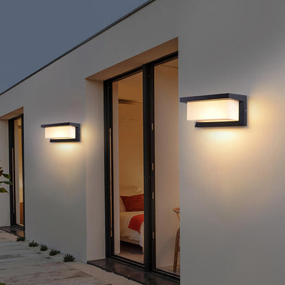 Minimalist Solar Rectangle PC LED Outdoor Wall Sconce Lamp