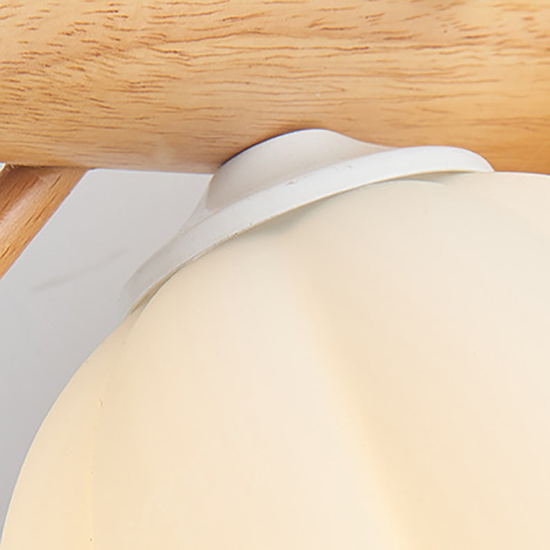 Minimalist Pumpkin Bird Wood PE 1-Light Wall Sconce Lamp