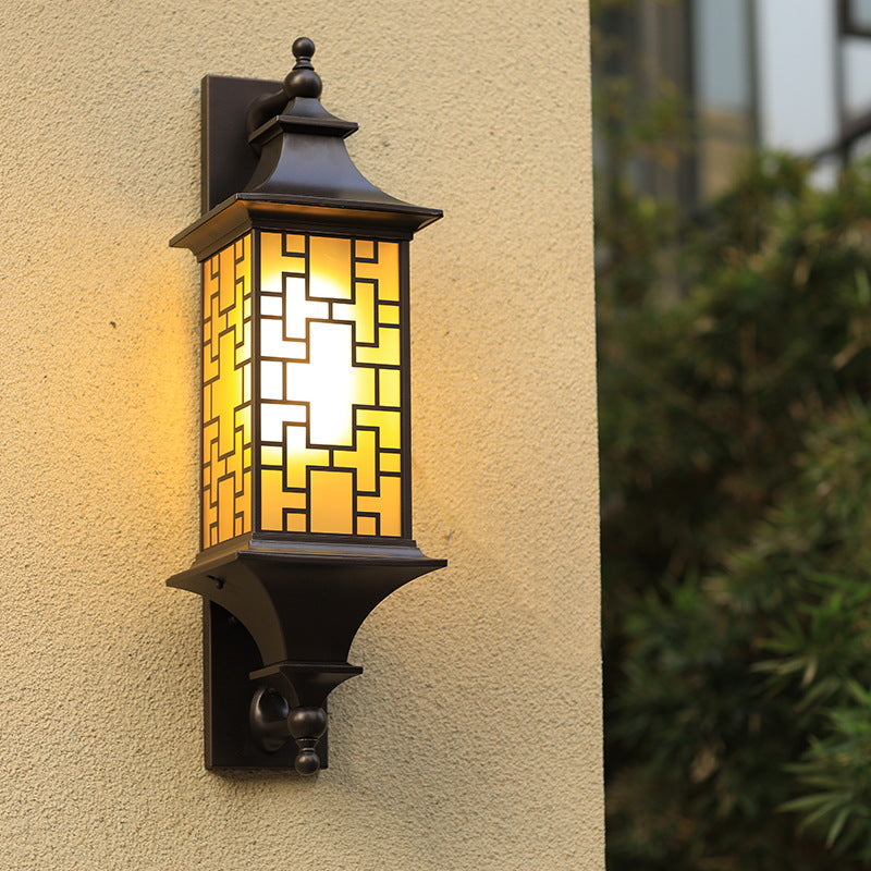 Chinese Cage Waterproof 1-Light Outdoor Wall Sconce Lamp