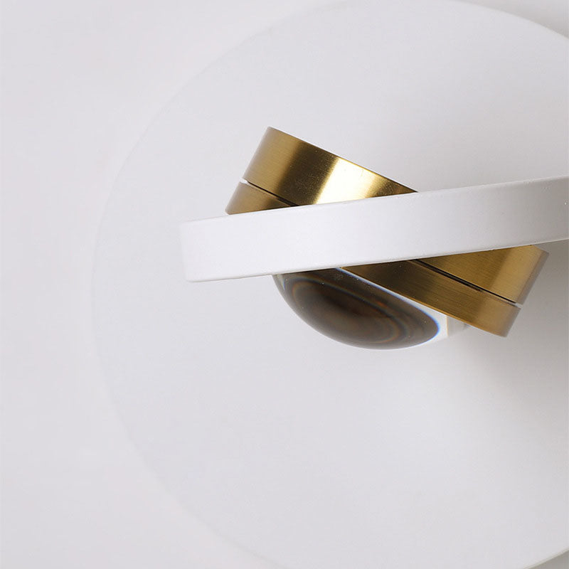 Round Iron Aluminum Rotatable LED Wall Sconce Lamp
