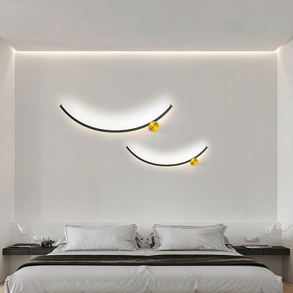 Minimalist Arc Aluminum Strip Acrylic LED Wall Sconce Lamp
