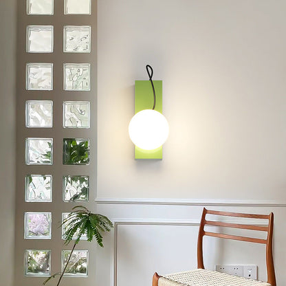 Cream Magnetic Spherical Shade 1-Light Wall Sconce Lamp
