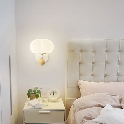 Nordic Cream Pumpkin PE Shade Iron 1-Light Wall Sconce Lamp