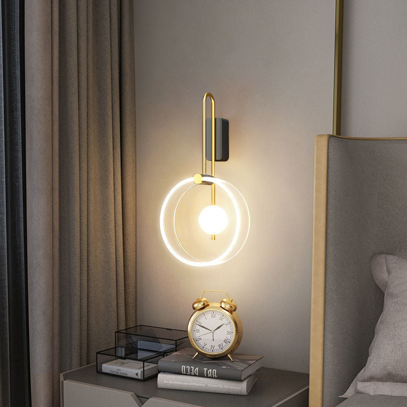 Minimalist Iron Acrylic Round Ring LED Wall Sconce Lamp