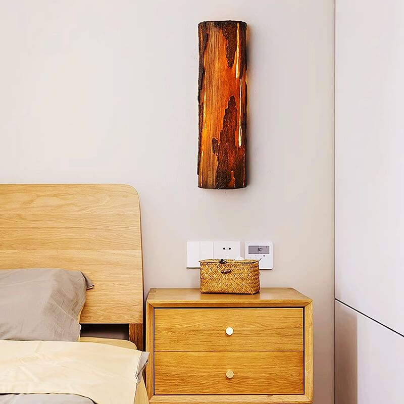 Resin Imitation Rock Stump Shade LED Wall Sconce Lamp
