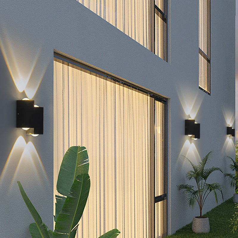 Square Luminous Outdoor Waterproof LED Wall Sconce Lamp