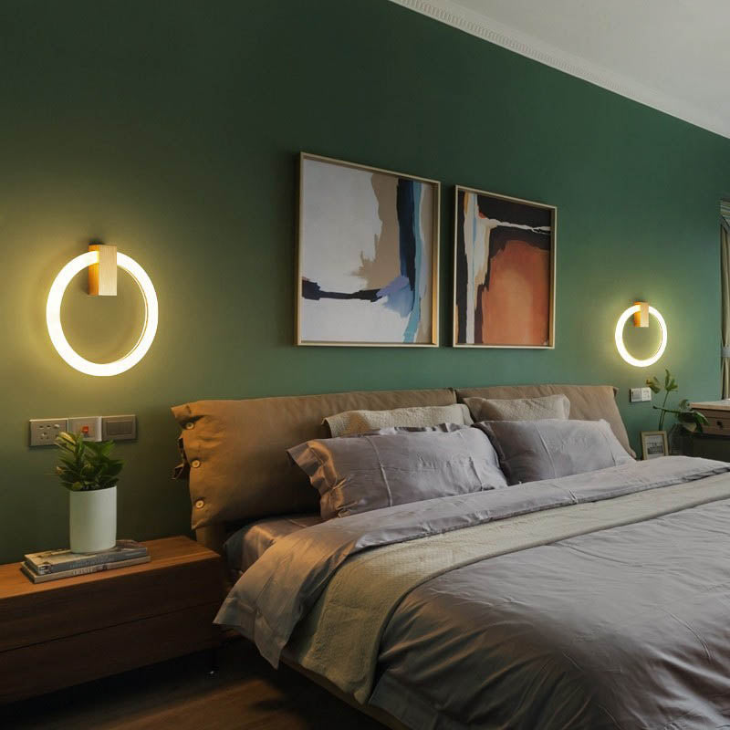 Minimalist Round Iron Aluminum PVC LED Wall Sconce Lamp