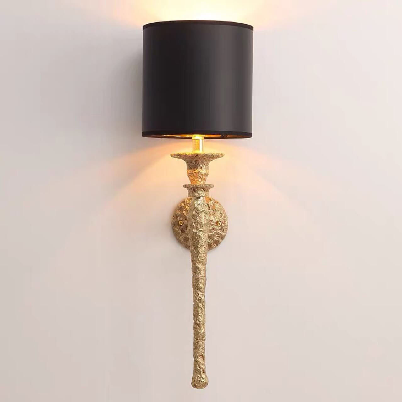 French Brass Long Strip Light Arm 1-Light Wall Sconce Lamp