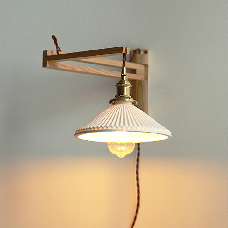 Homestay Ceramic Folding 1-Light Wall Sconce Lamp