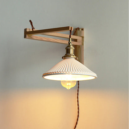 Homestay Ceramic Folding 1-Light Wall Sconce Lamp