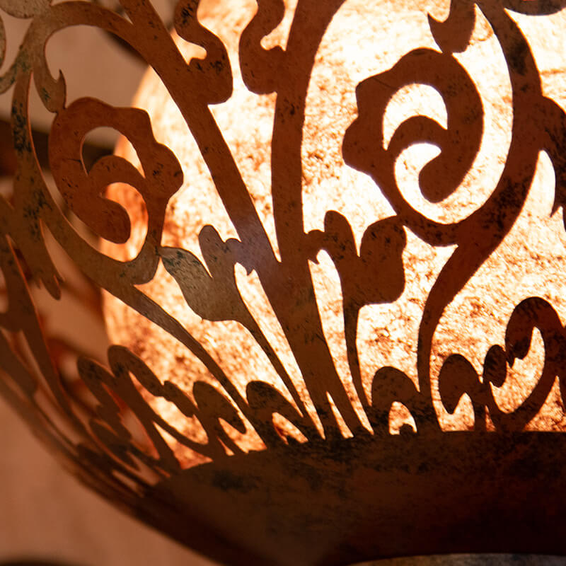 Ethnic Style Wrought Iron Long 4-Light Wall Sconce Lamp