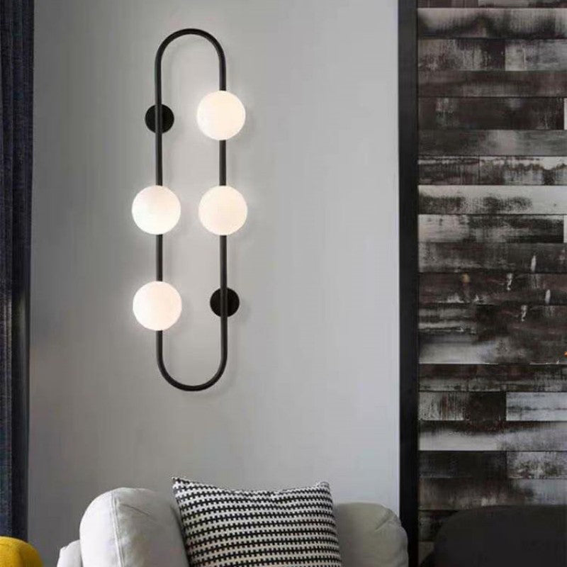 Scandinavian Orb Hardware Glass 4-Light Wall Sconce Lamp