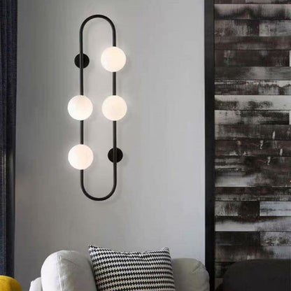 Scandinavian Orb Hardware Glass 4-Light Wall Sconce Lamp