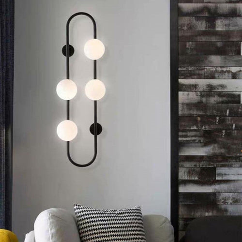 Scandinavian Orb Hardware Glass 4-Light Wall Sconce Lamp