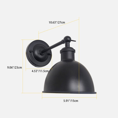 Iron Shade Rocker Arm 1-Light Wall Sconce Lamp