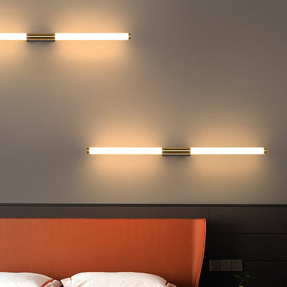 Long Cylinder Rectangle Base Iron PC LED Wall Sconce Lamp