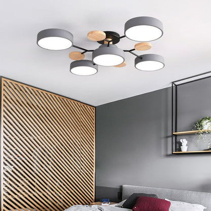 Scandinavian Round Molecule Branch Semi-Flush Light