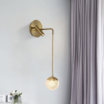 Iron Acrylic Ball Pendant 1-Light LED Wall Sconce Lamp