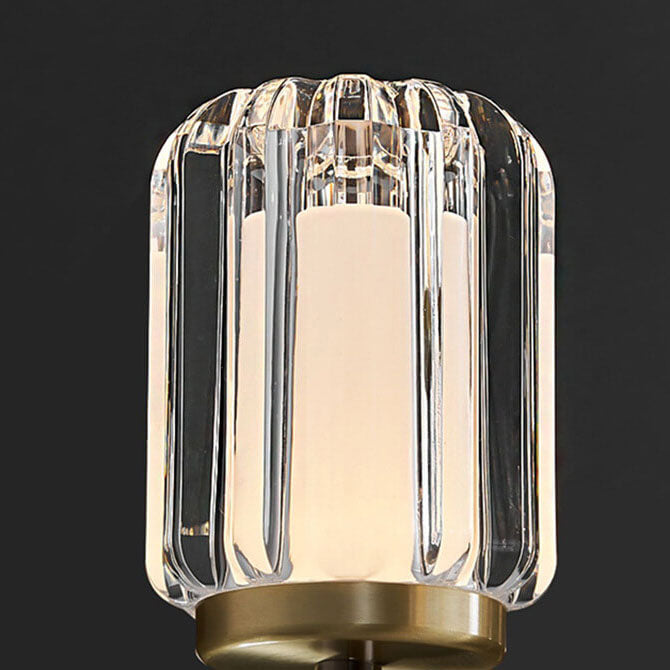 Luxury Iron Finish Frame Cylinder LED Wall Sconce Lamp
