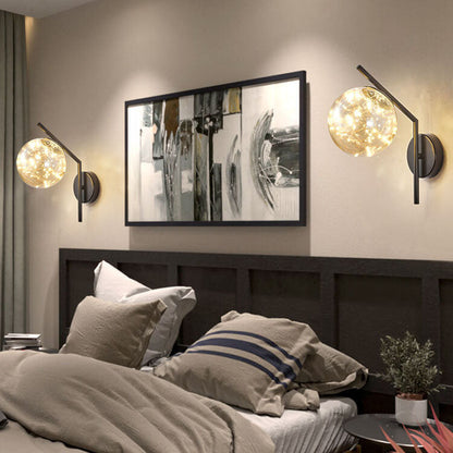 European Full Star Iron Glass Ball LED Wall Sconce Lamp
