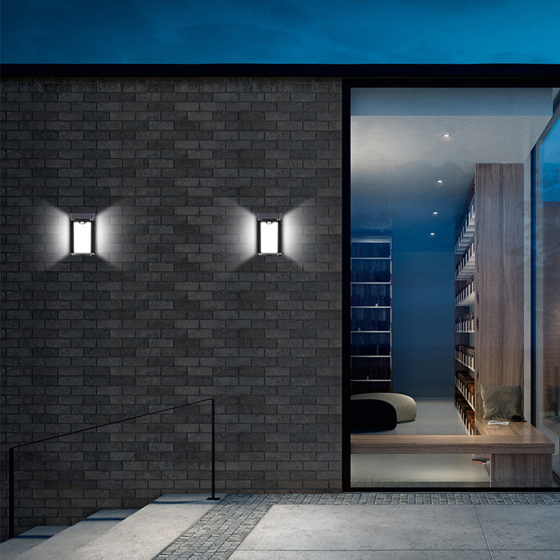 Solar Cylinder Shade LED Human Sensor Wall Sconce Lamp