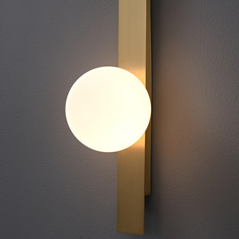 Strip Round Ball Brass Glass LED Wall Sconce Lamp